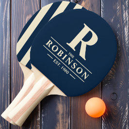 Pala De Ping Pong Nombre de la familia y banda de polo inicial Azul 