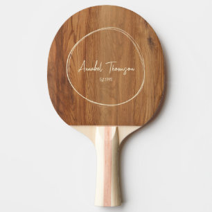 Pala De Ping Pong Nombre de madera de arce en círculo dibujado