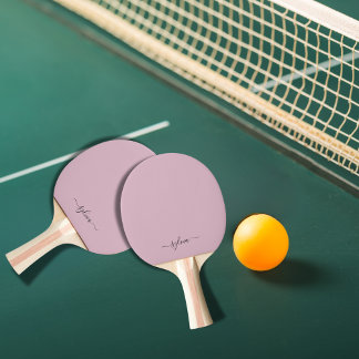 Pala De Ping Pong Nombre de monograma de Rubor Dusty Rosa Pink Moder