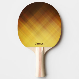 Pala De Ping Pong Nombre de monograma marrón amarillo moderno