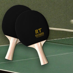 Pala De Ping Pong Nombre de monograma simple del jugador de tenis de