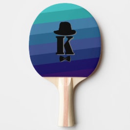 Pala De Ping Pong Nombre De Ombre Azul Monograma Inicial Para Hombre