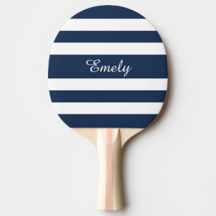 Pala De Ping Pong Nombre de Rayas Azules Marinos Modernos
