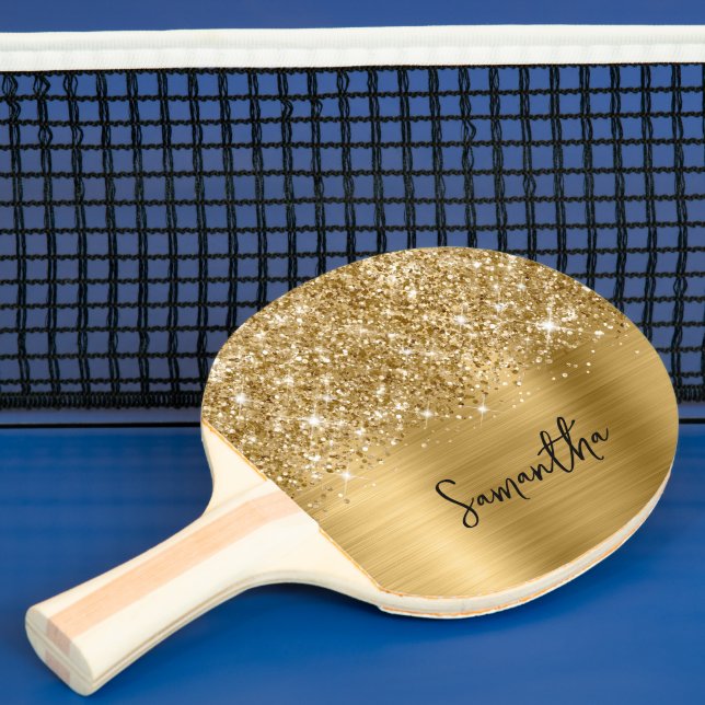 Pala De Ping Pong Nombre del guión del dorado Purpurinoso (in situ)