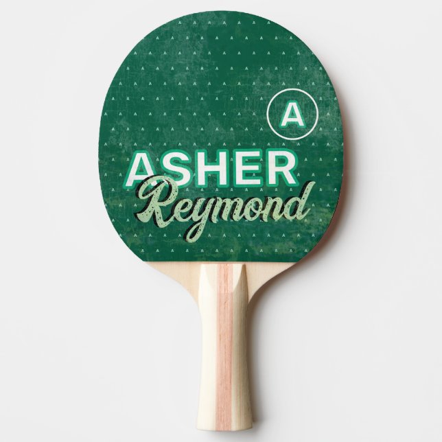 Pala De Ping Pong Nombre del jugador de tenis de mesa GREEN angustia (Anverso)