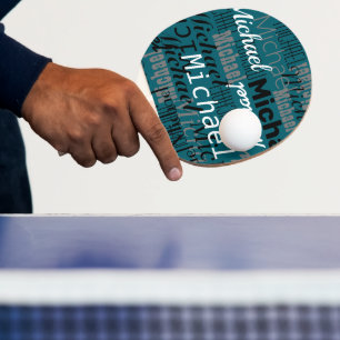 Pala De Ping Pong Nombre del jugador de tenis de mesa repetido en ve