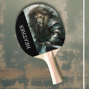 Pala De Ping Pong Nombre del monograma del guerrero león