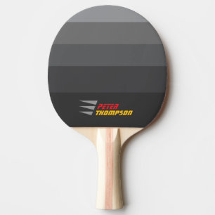 Pala De Ping Pong Nombre Elegante Franjas Grises
