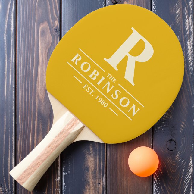 Pala De Ping Pong Nombre familiar y girasol cálido inicial (Subido por el creador)
