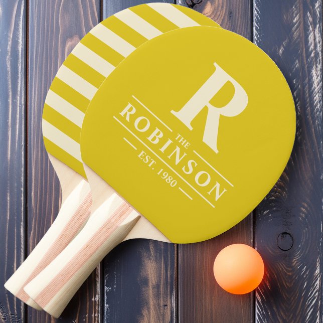 Pala De Ping Pong Nombre familiar y limón oscuro inicial polo (Subido por el creador)