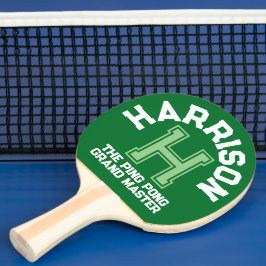 Pala De Ping Pong Nombre inicial y equipo del monograma del personal