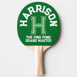Pala De Ping Pong Nombre inicial y equipo del monograma del personal