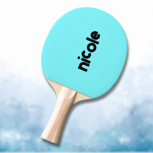 Pala De Ping Pong Nombre moderno azul eléctrico   Minimalista de mod