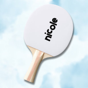 Pala De Ping Pong Nombre moderno blanco fantasma Minimalista de mo