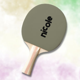 Pala De Ping Pong Nombre moderno gris cálido Minimalista de moda