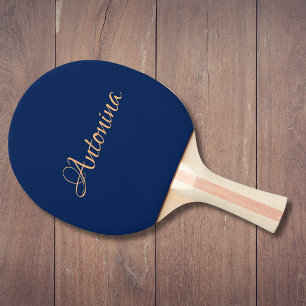 Pala De Ping Pong Nombre moderno índigo naval   Minimalista moderno 