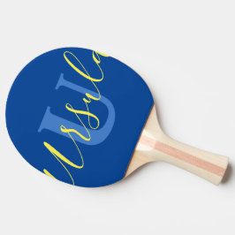 Pala De Ping Pong Nombre monograma personalizado de trabajo en equip