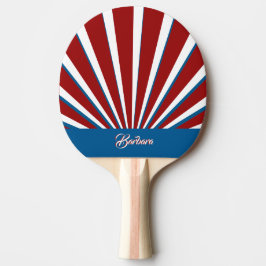 Pala De Ping Pong Nombre personalizado azul azul rojo oscuro brillan