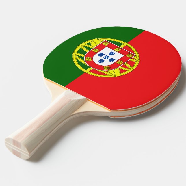 Pala De Ping Pong Nombre personalizado Bandera portuguesa (Ángulo frontal)