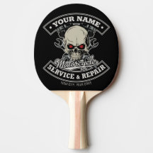 NOMBRE Personalizado Biker Mechanic Skull Motorcyc