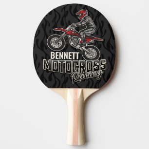 Pala De Ping Pong NOMBRE personalizado Carreras motocross moto sucia
