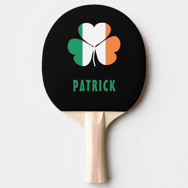 Pala De Ping Pong Nombre personalizado Celtic Ireland Shamrock Irish (Anverso)