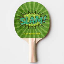 Pala De Ping Pong Nombre personalizado Comic Slam Pong Paddle, Dibuj