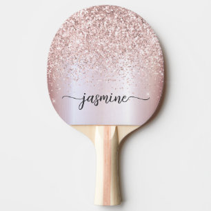 Pala De Ping Pong Nombre Personalizado con Letra Moderna de Purpurin