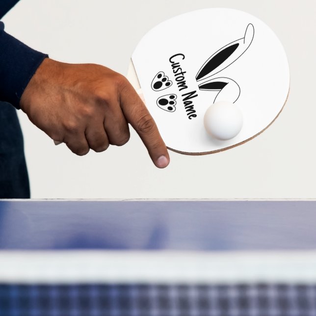 Pala De Ping Pong Nombre Personalizado Cute Bunny Easter (in situ)
