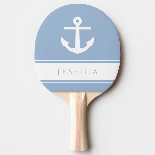 Pala De Ping Pong Nombre personalizado de ancla náutica moderna (Anverso)
