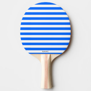 Pala De Ping Pong Nombre personalizado de franjas blancas azules clá