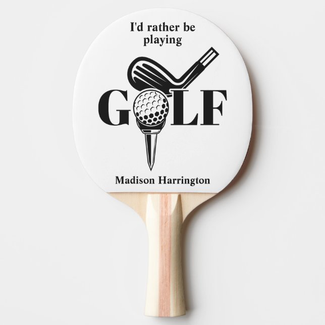 Pala De Ping Pong Nombre Personalizado de Golf (Anverso)