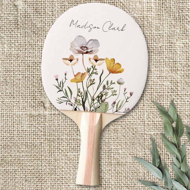Pala De Ping Pong Nombre personalizado de la flor silvestre seca (Close up)
