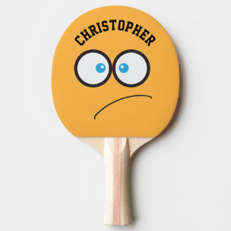 Pala De Ping Pong Nombre personalizado de la Novedad de cara amarill