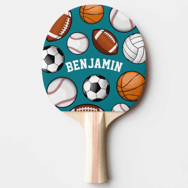 Pala De Ping Pong Nombre personalizado de la oferta deportiva Verde  (Anverso)