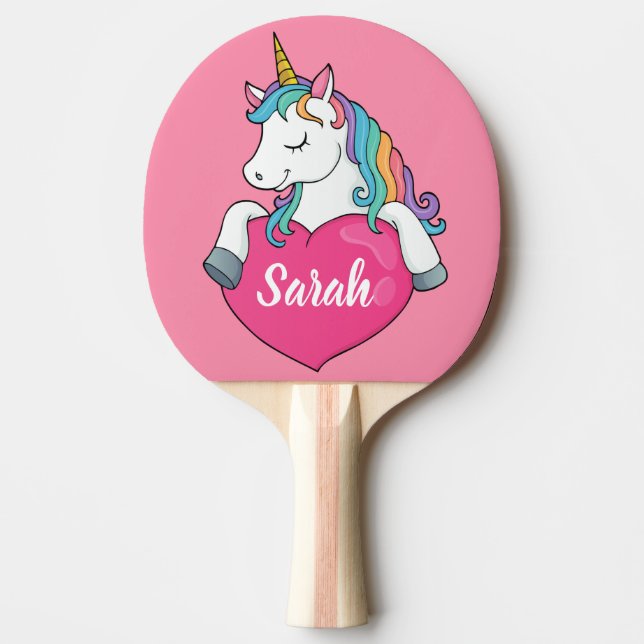 Pala De Ping Pong Nombre personalizado de unicornio  (Anverso)