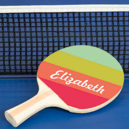 Pala De Ping Pong Nombre personalizado del arcoiris pastel