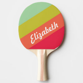 Pala De Ping Pong Nombre personalizado del arcoiris pastel