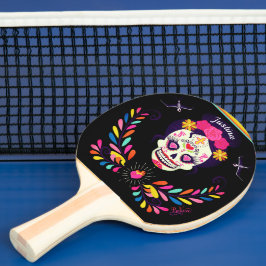 Pala De Ping Pong Nombre personalizado Día del Cráneo de Azúcar de H