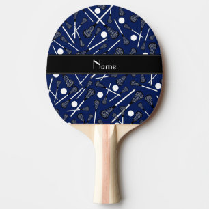 Pala De Ping Pong Nombre personalizado lacrosse azul marino