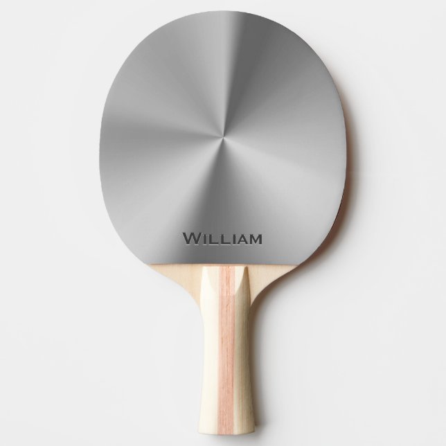 Pala De Ping Pong Nombre personalizado metal cepillado (Anverso)