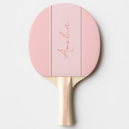 Pala De Ping Pong Nombre Personalizado Mínimo Rosa Rubor
