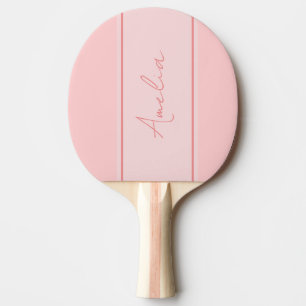 Pala De Ping Pong Nombre Personalizado Mínimo Rosa Rubor
