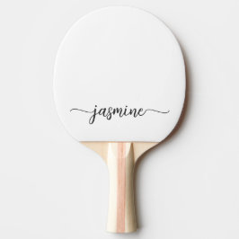 Pala De Ping Pong Nombre Personalizado Moderno Blanco Guion de Firma
