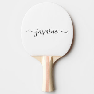 Pala De Ping Pong Nombre Personalizado Moderno en Blanco Escritura d