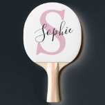 Pala De Ping Pong Nombre personalizado moderno Monograma rosa<br><div class="desc">Nombre personalizado moderno Monograma rosa</div>