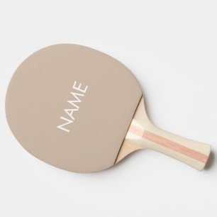 Pala De Ping Pong Nombre personalizado monograma beige que minimalis