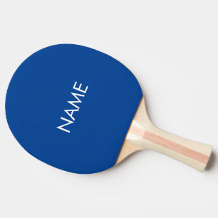 Pala De Ping Pong Nombre personalizado monograma blanco azul minimal