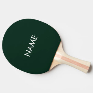 Pala De Ping Pong Nombre personalizado monograma de texto verde oscu