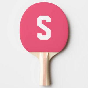 Pala De Ping Pong Nombre personalizado monograma rosado